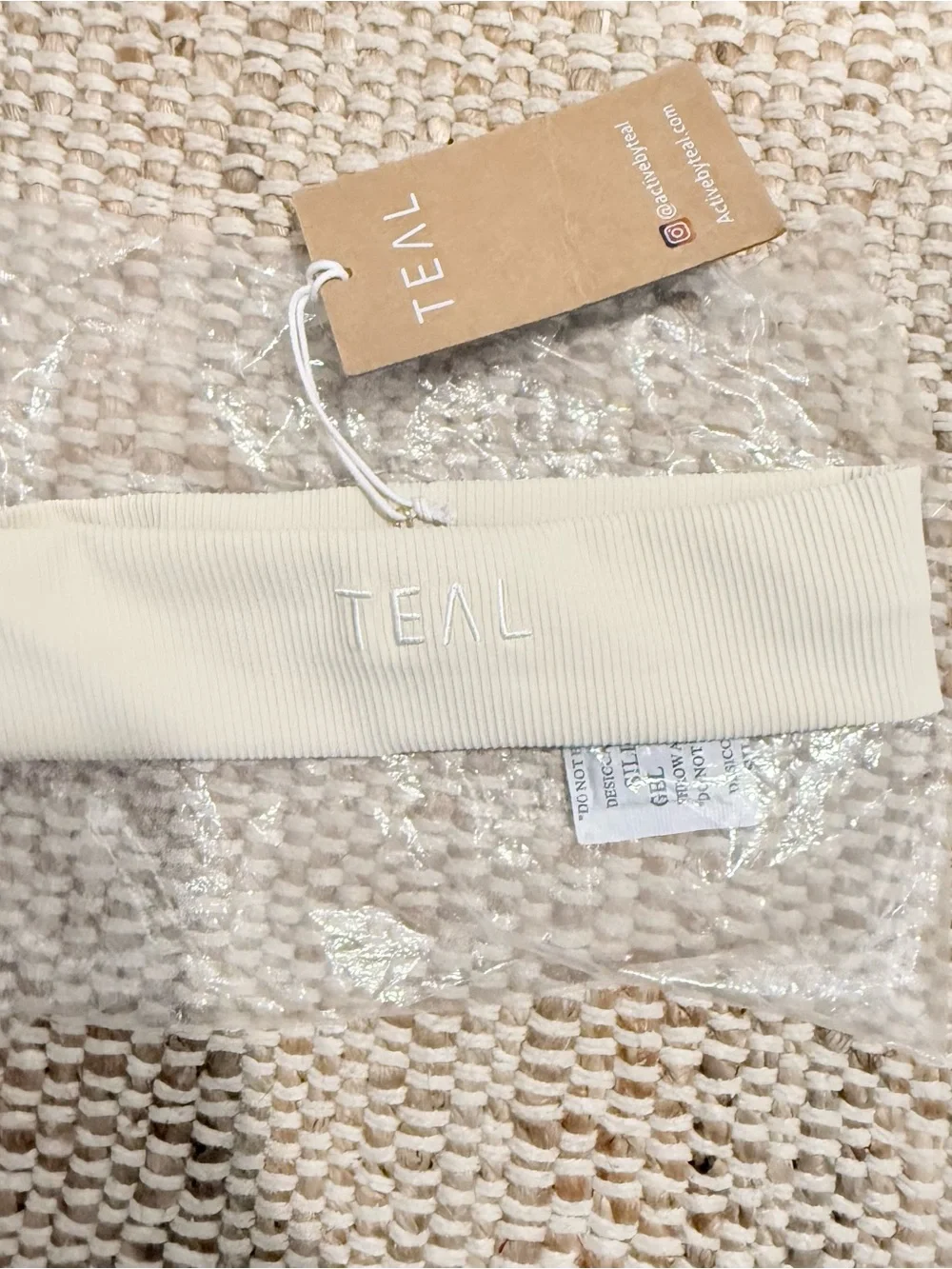 TEAL (Exclusive) Ribbed Cream Headband